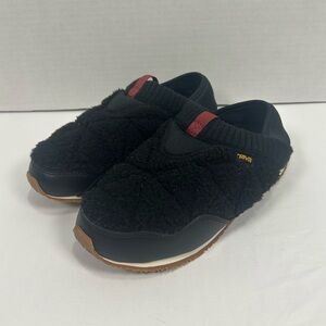 Teva Womens Size 8 Reember Fleece Moccasin Shoes Black Slip On Sneaker Slipper
